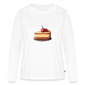 Cheesecake Pixel - T-shirt manches longues Premium bio Femme - blanc - Devant - Julia (174cm)