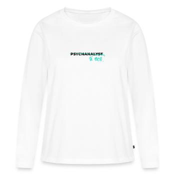 Psychanalyse ta mère - T-shirt manches longues Premium bio Femme - blanc - Devant - Julia (174cm)