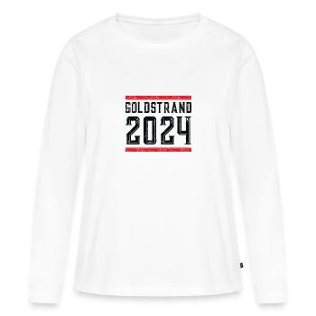 Sables d’or 2024 - T-shirt manches longues Premium bio Femme - blanc - Devant - Julia (174cm)