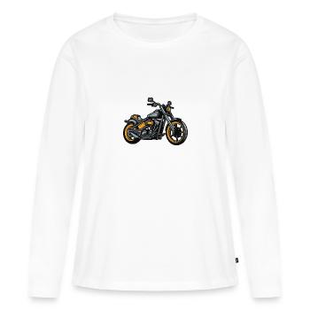 Motard Motard - T-shirt manches longues Premium bio Femme - blanc - Devant - Julia (174cm)