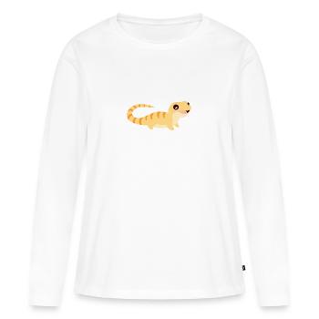 Lézard doux - T-shirt manches longues Premium bio Femme - blanc - Devant - Julia (174cm)