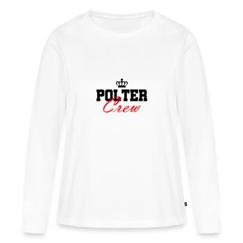 Polter Crew Fiançailles Mariage - T-shirt manches longues Premium bio Femme - blanc - Devant - Julia (174cm)