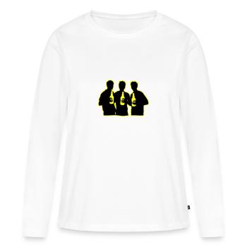 Équipe Bière Équipe - T-shirt manches longues Premium bio Femme - blanc - Devant - Julia (174cm)