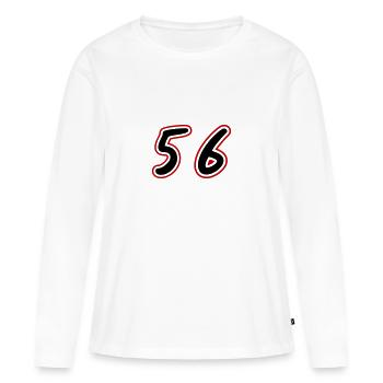 56 Symbole numérique - T-shirt manches longues Premium bio Femme - blanc - Devant - Julia (174cm)