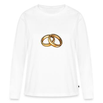 Wedding Rings Wedding - Women's Premium Organic Long Sleeve Shirt - white - Front - Julia (174cm)