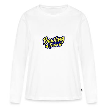 Équipe de bowling - T-shirt manches longues Premium bio Femme - blanc - Devant - Julia (174cm)