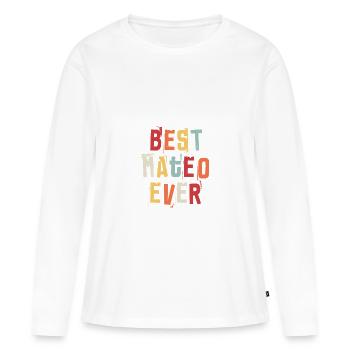 Best Mateo Ever Vorname Retro Text Geschenk - Frauen Premium Bio Langarmshirt - Weiß - Vorne - Julia (174cm)