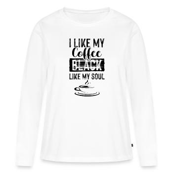 kaffee seele - Frauen Premium Bio Langarmshirt - Weiß - Vorne - Julia (174cm)