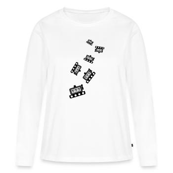 Icône de silhouette de bandit manchot - T-shirt manches longues Premium bio Femme - blanc - Devant - Julia (174cm)