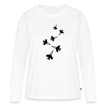 Flugzeug jet symbol - Frauen Premium Bio Langarmshirt - Weiß - Vorne - Julia (174cm)