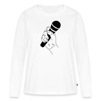 Microphone - Women's Premium Organic Long Sleeve Shirt - white - Front - Julia (174cm)