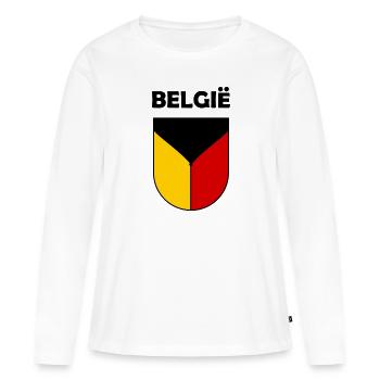 Les Belges - T-shirt manches longues Premium bio Femme - blanc - Devant - Julia (174cm)