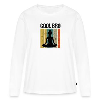 Sprüche Yoga Frau Cool Bro Bruder - Frauen Premium Bio Langarmshirt - Weiß - Vorne - Julia (174cm)
