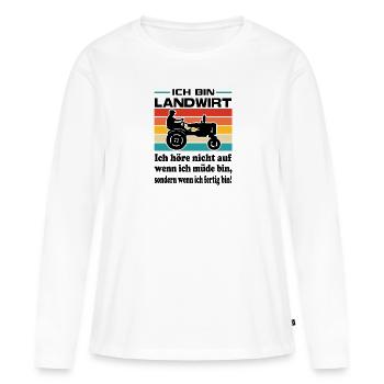 Bauern Protest Landwirt Schnauze voll - Frauen Premium Bio Langarmshirt - Weiß - Vorne - Julia (174cm)