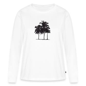 Palmiers - T-shirt manches longues Premium bio Femme - blanc - Devant - Julia (174cm)