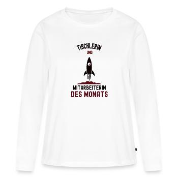 Mitarbeiterin des Monats Tischlerin Tischlerei - Frauen Premium Bio Langarmshirt - Weiß - Vorne - Julia (174cm)