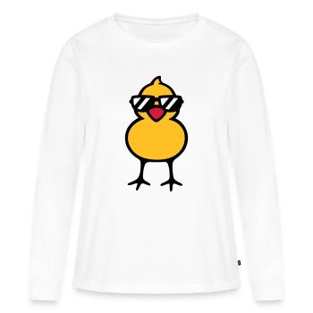 cool chick (rd) - T-shirt manches longues Premium bio Femme - blanc - Devant - Julia (174cm)