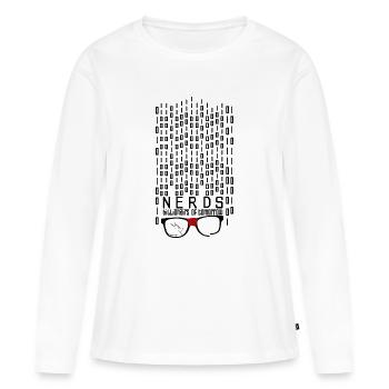 Milliardaire ringard - T-shirt manches longues Premium bio Femme - blanc - Devant - Julia (174cm)