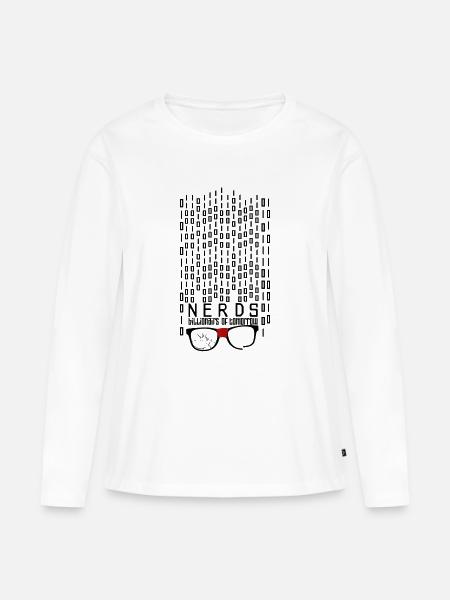 Nerdy Billionär - Frauen Premium Bio Langarmshirt - Weiß