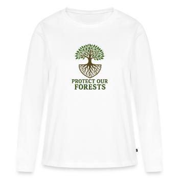 Tree of Life Eco Conscious Design - Women's Premium Organic Long Sleeve Shirt - white - Front - Julia (174cm)