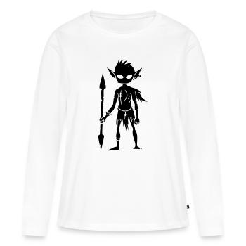 Figurine d’Orc Gobelin - T-shirt manches longues Premium bio Femme - blanc - Devant - Julia (174cm)