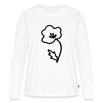 Fleur - T-shirt manches longues Premium bio Femme - blanc - Devant - Julia (174cm)