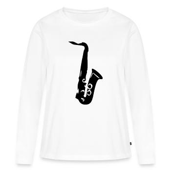 Musicien cadeau de musique de saxophone - T-shirt manches longues Premium bio Femme - blanc - Devant - Julia (174cm)