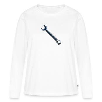 clé - T-shirt manches longues Premium bio Femme - blanc - Devant - Julia (174cm)