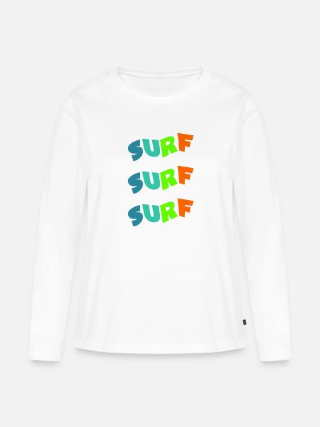 SURFEN. WELLENREITER. WELLENREITER. SPORT. FEIERTAG. REISE. - Frauen Premium Bio Langarmshirt - Weiß