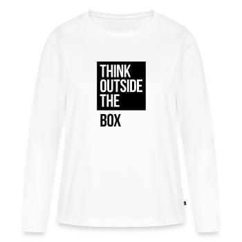 Think Outside The Box - T-shirt manches longues Premium bio Femme - blanc - Devant - Julia (174cm)