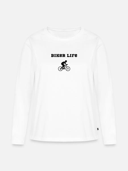 Biking - Frauen Premium Bio Langarmshirt - Weiß