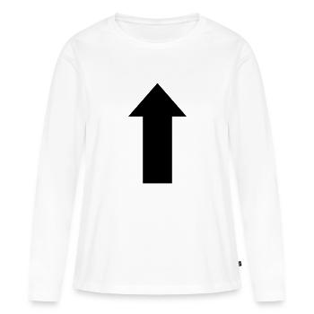 flèche - T-shirt manches longues Premium bio Femme - blanc - Devant - Julia (174cm)