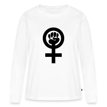 Féminisme Symbole - T-shirt manches longues Premium bio Femme - blanc - Devant - Julia (174cm)