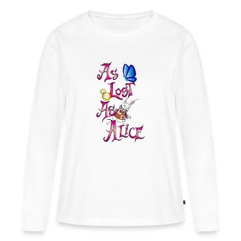 As lost as alice - Women's Premium Organic Long Sleeve Shirt - white - Front - Julia (174cm)