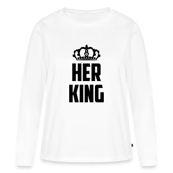 Her King - Frauen Premium Bio Langarmshirt - Weiß - Vorne - Julia (174cm)
