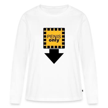 penis_only - T-shirt manches longues Premium bio Femme - blanc - Devant - Julia (174cm)
