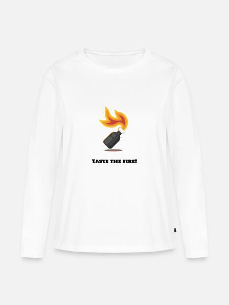 Taste The Fire - Frauen Premium Bio Langarmshirt - Weiß