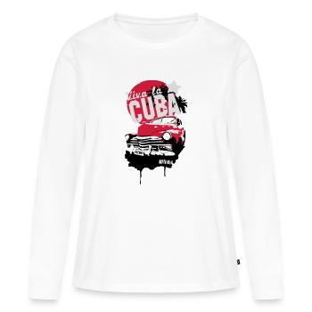Viva la Cuba - Frauen Premium Bio Langarmshirt - Weiß - Vorne - Julia (174cm)