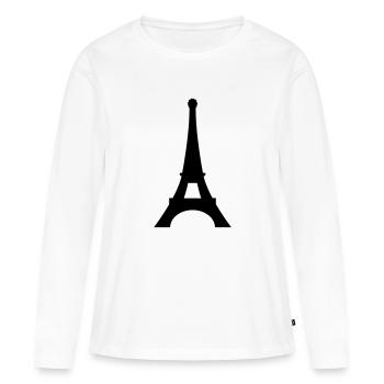 Tour Eiffel Paris - T-shirt manches longues Premium bio Femme - blanc - Devant - Julia (174cm)