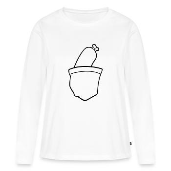 barbecue délicieux saucisse saucisse saucisse - T-shirt manches longues Premium bio Femme - blanc - Devant - Julia (174cm)