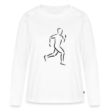 Courir - T-shirt manches longues Premium bio Femme - blanc - Devant - Julia (174cm)