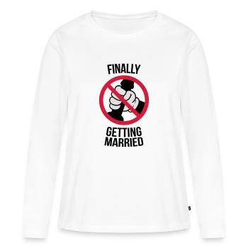 Finally getting married with cock, jerk, wank 3c - T-shirt manches longues Premium bio Femme - blanc - Devant - Julia (174cm)