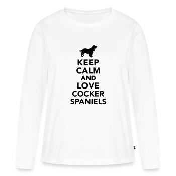Cocker Spaniel - Frauen Premium Bio Langarmshirt - Weiß - Vorne - Julia (174cm)