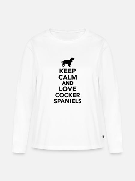 Cocker Spaniel - Frauen Premium Bio Langarmshirt - Weiß