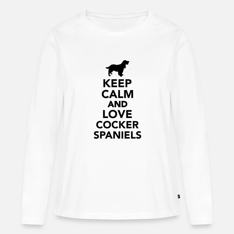 Cocker Spaniel - Frauen Premium Bio Langarmshirt - Weiß