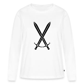 épées - T-shirt manches longues Premium bio Femme - blanc - Devant - Julia (174cm)