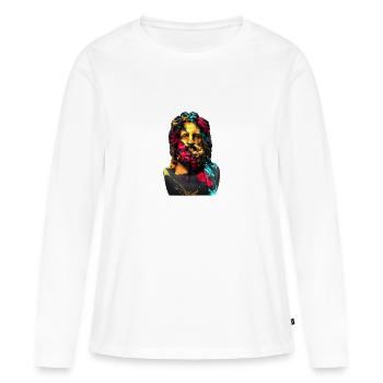 Zeus - T-shirt manches longues Premium bio Femme - blanc - Devant - Julia (174cm)