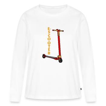 E-Scooter Roller Scooter - T-shirt manches longues Premium bio Femme - blanc - Devant - Julia (174cm)