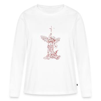 michael archangel saint christian angels saint snk - Women's Premium Organic Long Sleeve Shirt - white - Front - Julia (174cm)