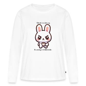 Écarte-toi de mon chemin - T-shirt manches longues Premium bio Femme - blanc - Devant - Julia (174cm)